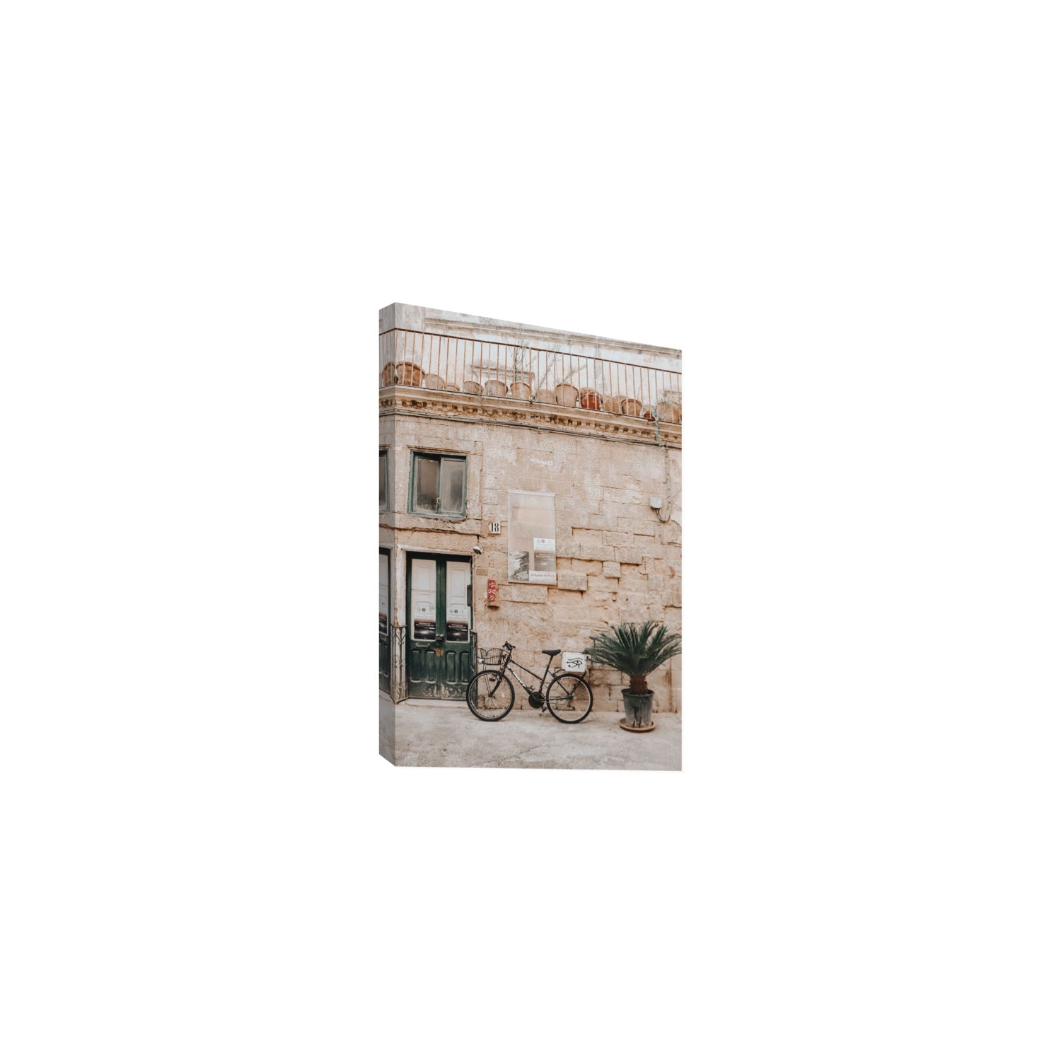 Golden Facades Puglia Lecce Italian wall art Medium stretched canvas print