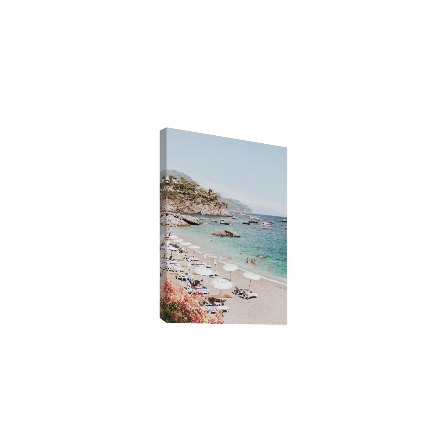 Seaview Refuge Amalfi coastal wall art medium stretched canvas print