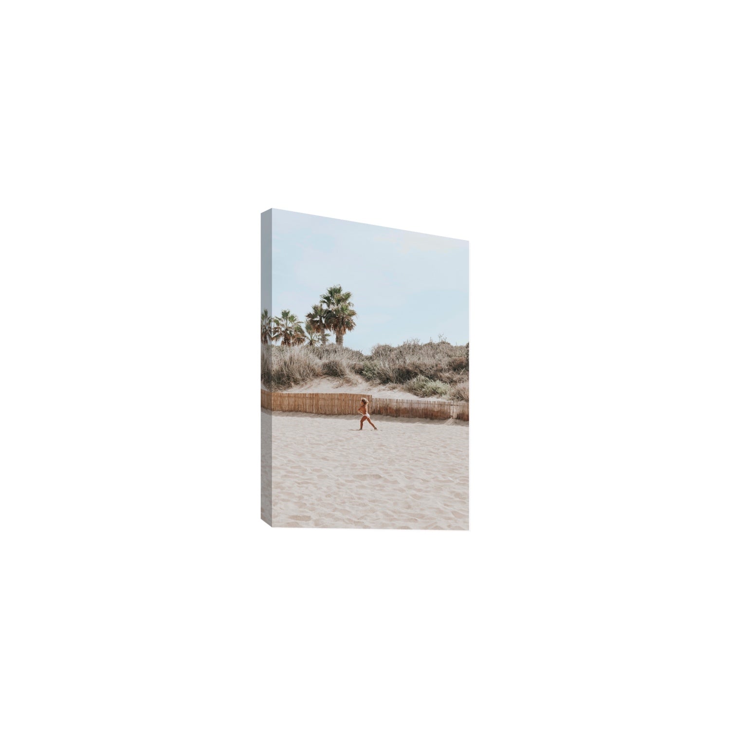 Joyful Sprint Puglia beach coastal fine art print Medium stretched canvas print