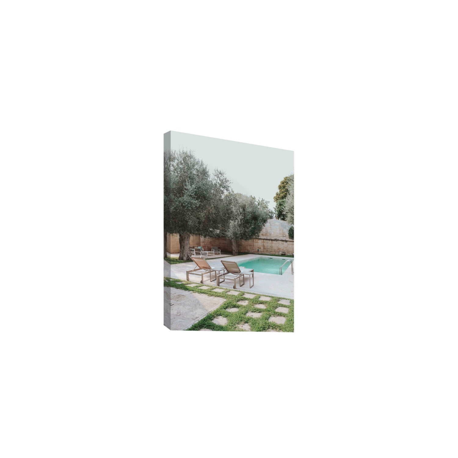 Olive Oasis Puglia Mediterranean wall art Medium stretched canvas print