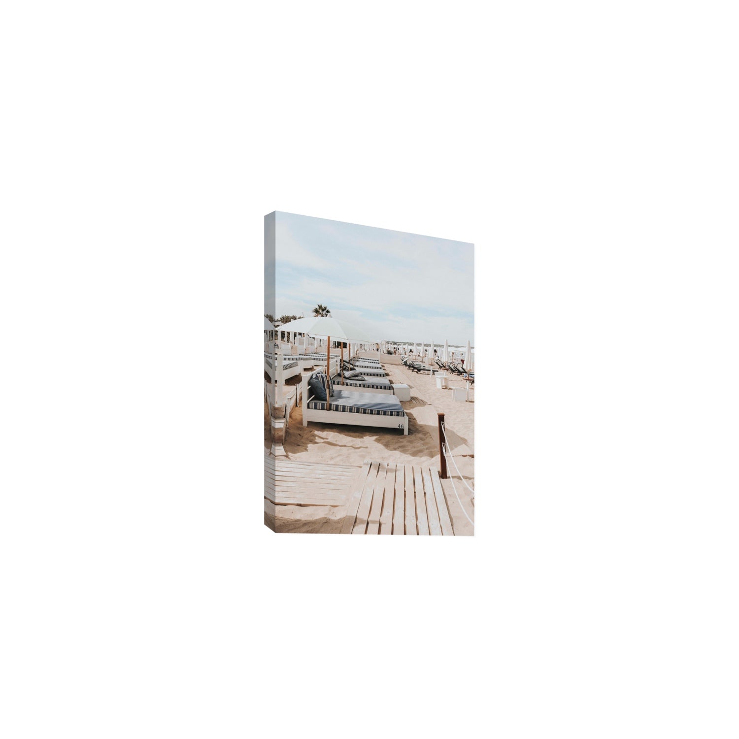 Coastal Repose Puglia beach Mediterranean fine art print Medium stretched canvas print