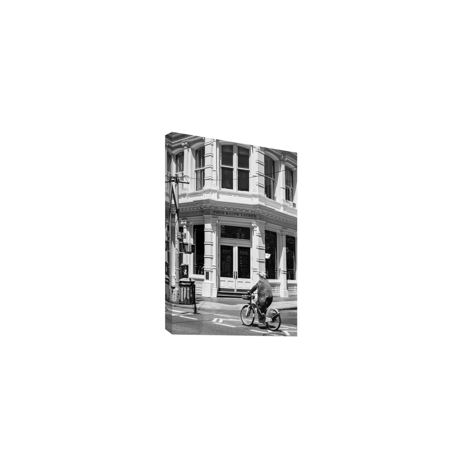 Downtown Rider New York NYC Black & White wall art Medium stretched canvas print