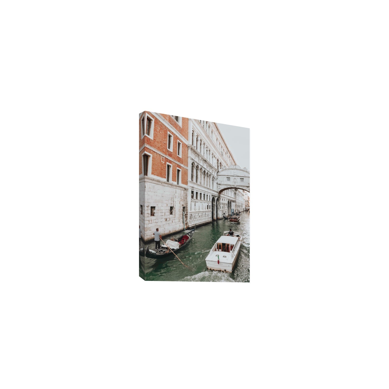 Under the Bridge Venice Gondola Italian wall art Medium stretched canvas print