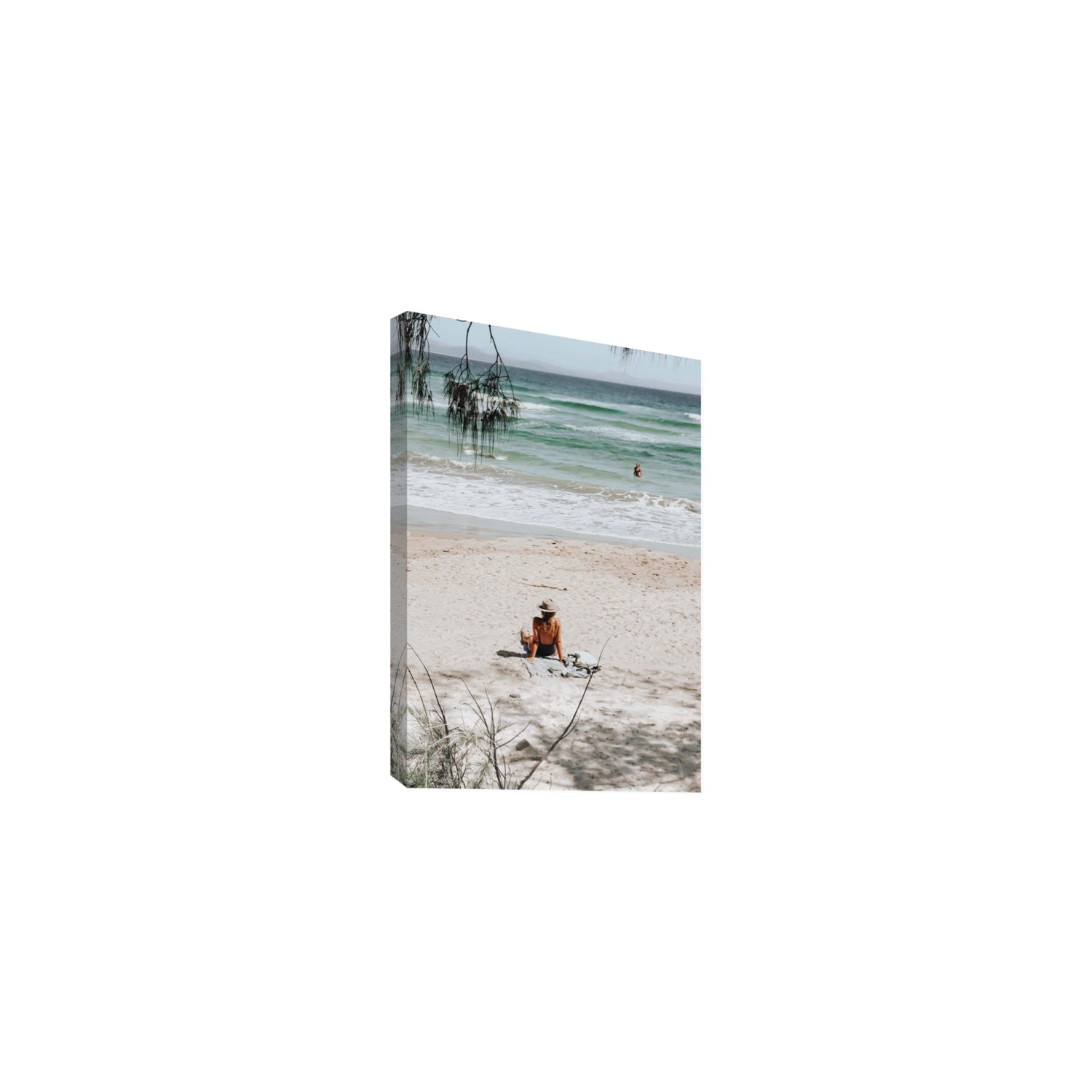 Take It Easy Byron Bay beach coastal decor wall art Medium stretched canvas print
