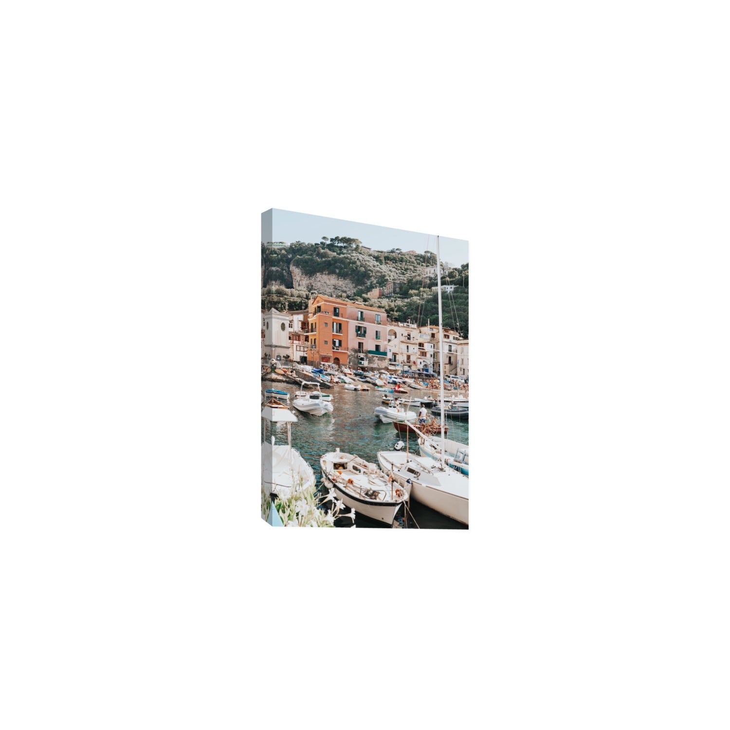 Marina Grande Sorrento coastal Italian wall art Medium stretched canvas print