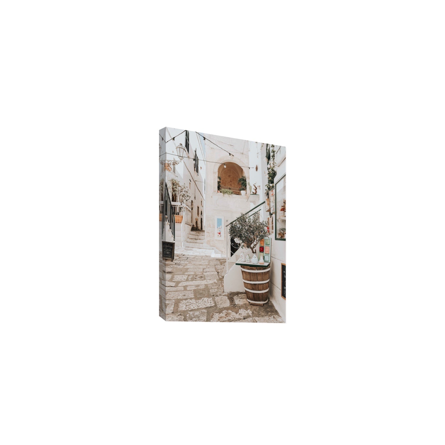 Olive Tree Lane Puglia Ostuni Mediterranean decor wall art Medium stretched canvas print