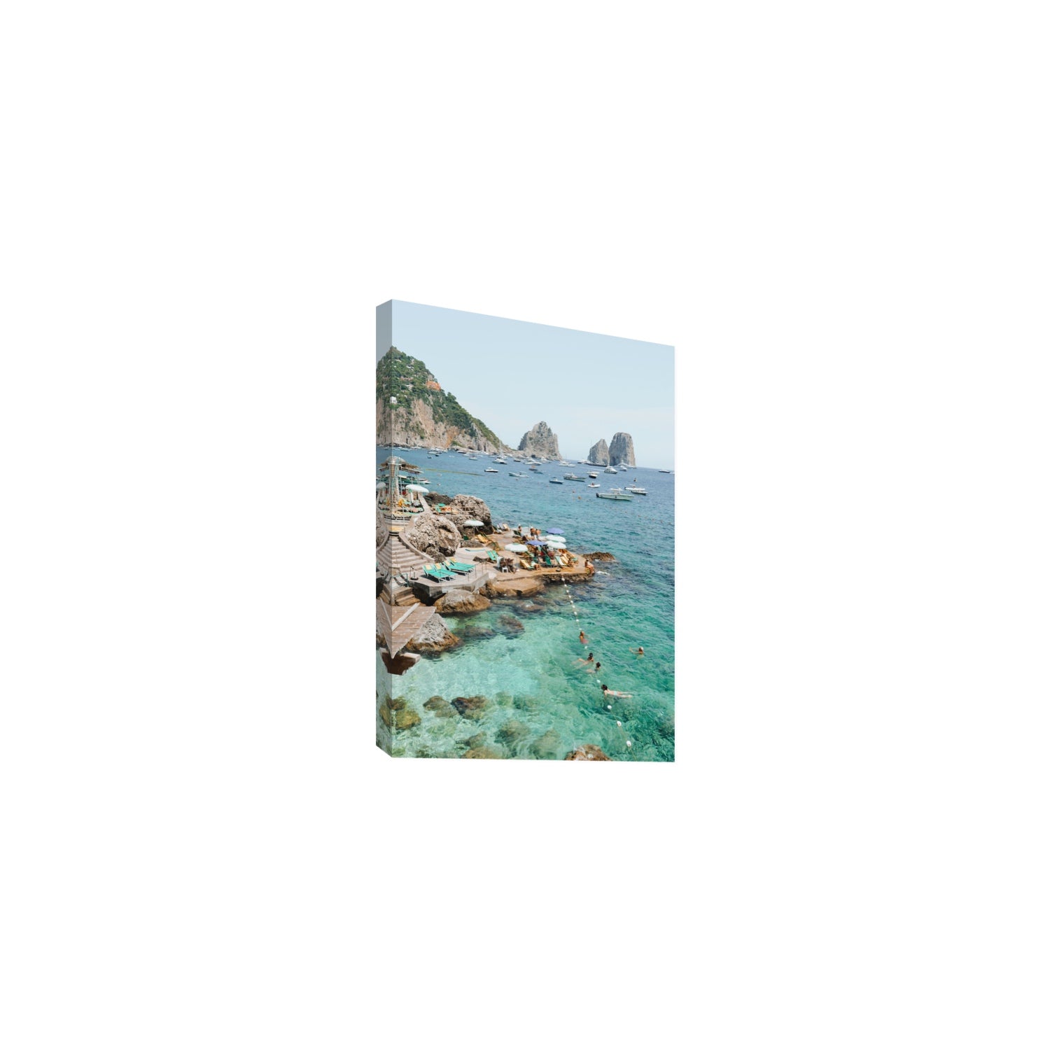 Summertime Blues Capri Mediterranean wall art Medium stretched canvas print
