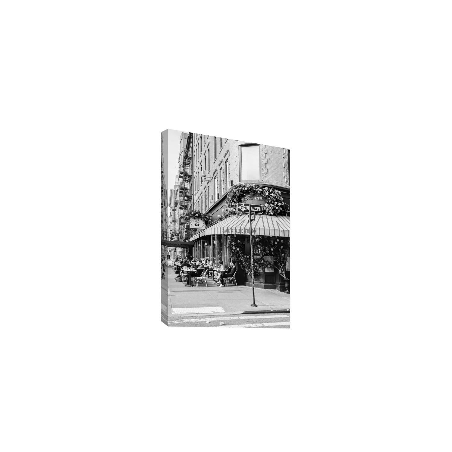 Freda's Feast New York NYC Black & White wall art Medium stretched canvas print