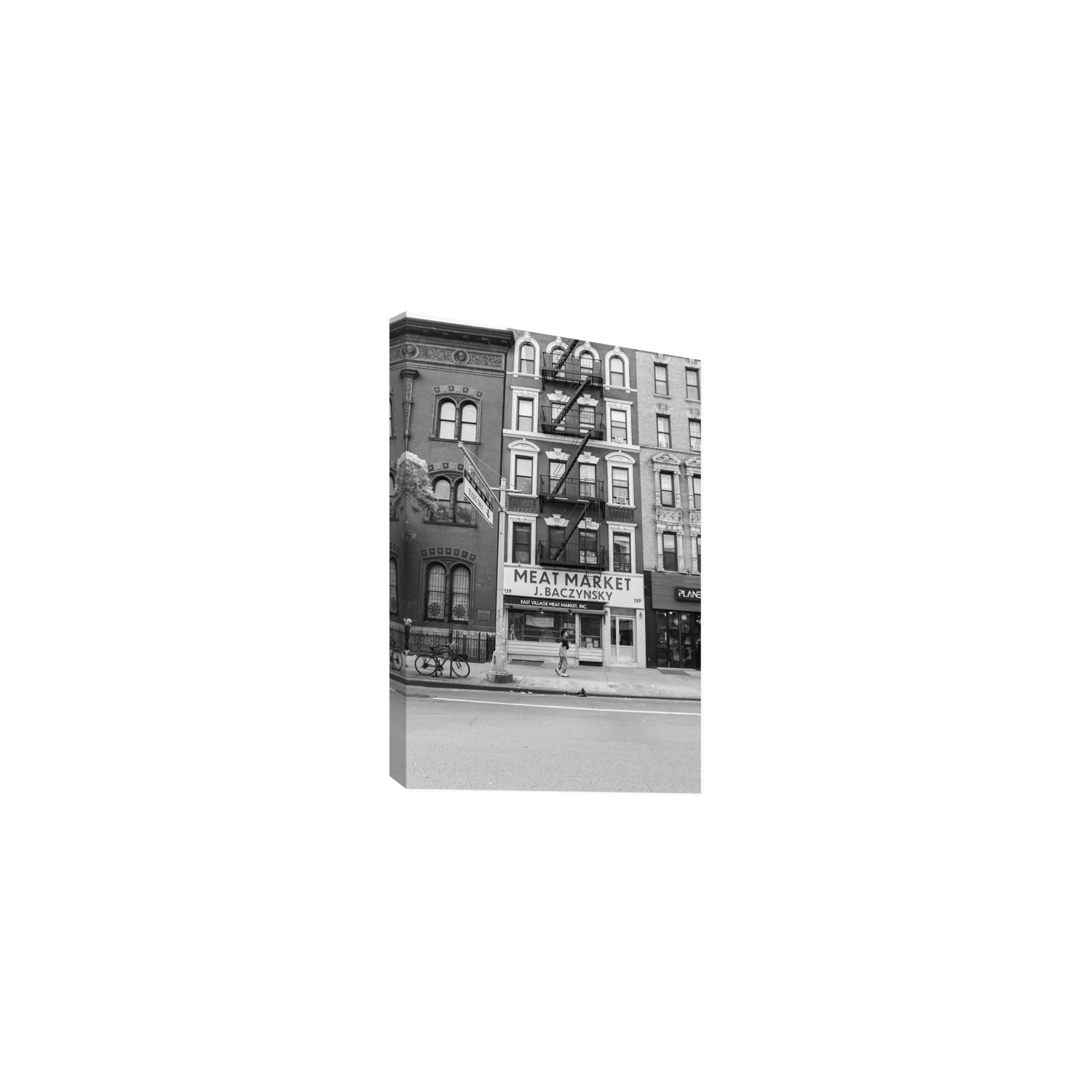Vertical Village New York NYC Black & White wall art Medium stretched canvas print