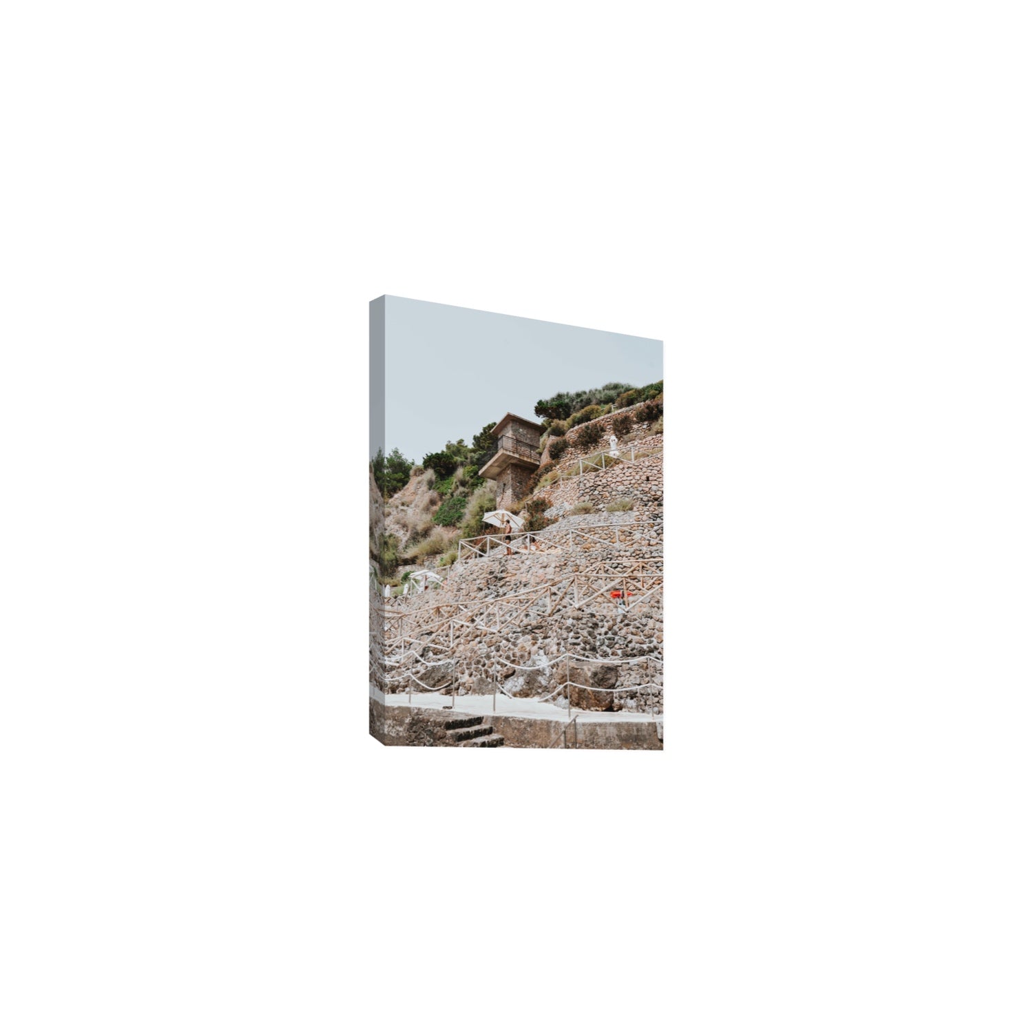 Solitude by the Sea Tuscany coastal Italian wall art Medium stretched canvas print