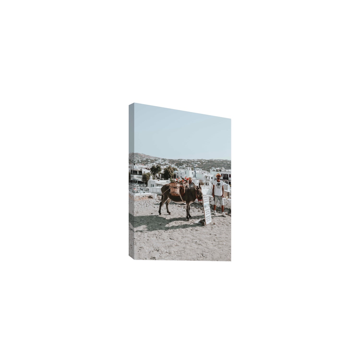 Let The Journey Begin Mykonos Greek island wall art Medium stretched canvas print
