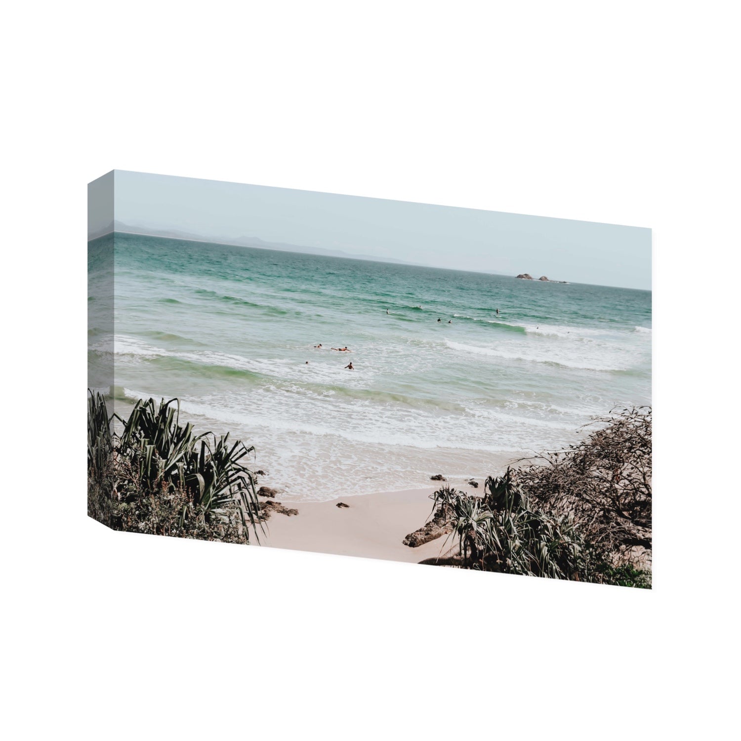 Surf City Byron Bay Surf coastal wall art Statement stretched canvas print