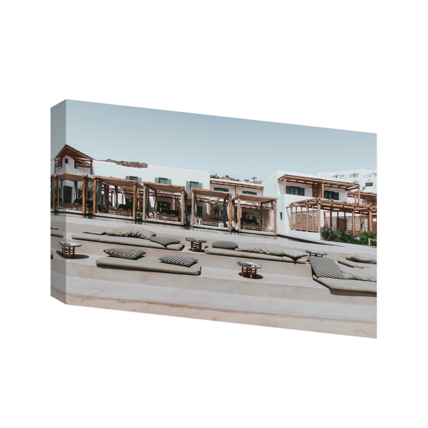 Platis Gialos fine art print, Mykonos, Greece, Statement, Stretched Canvas