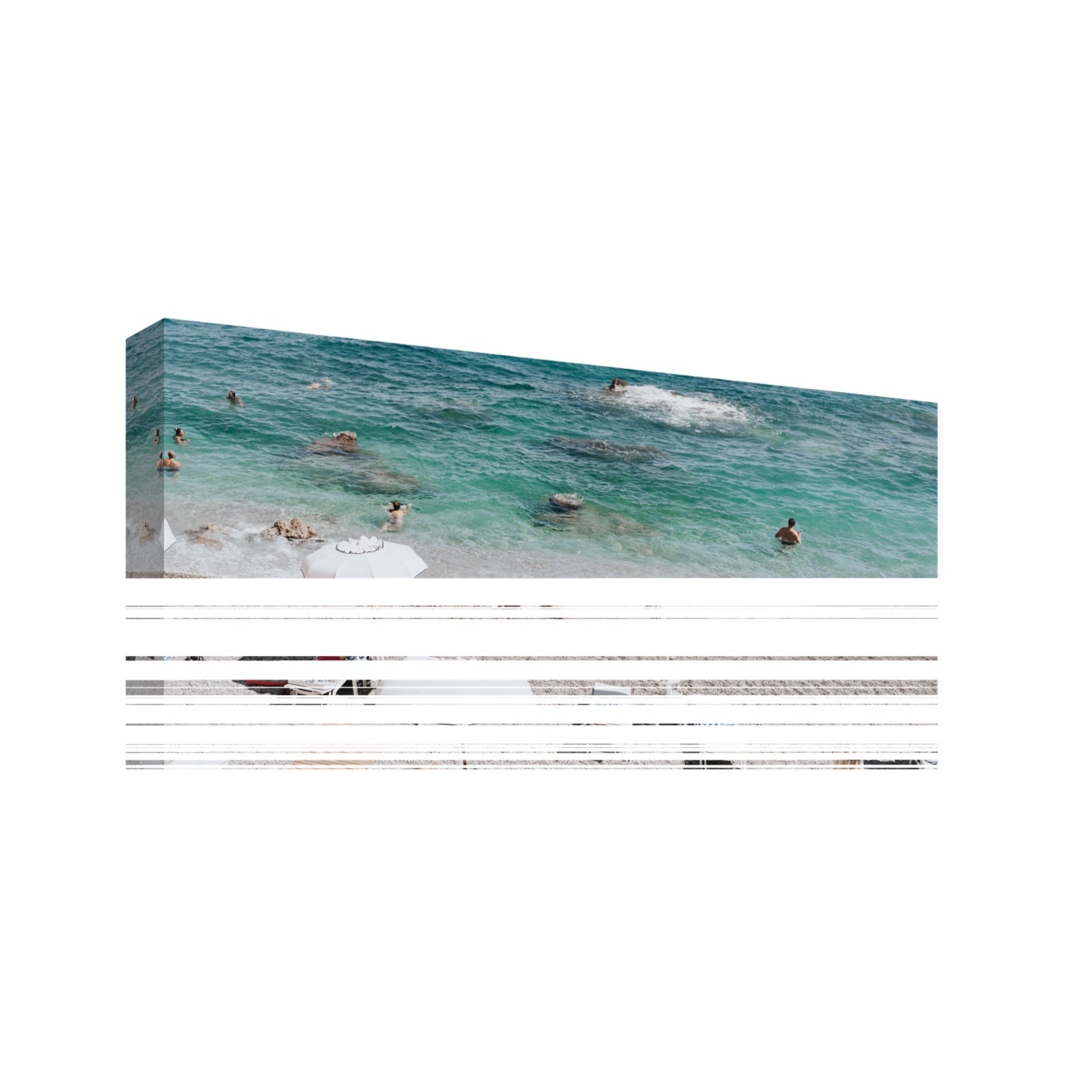 Amicizia Amalfi Italian beach wall art Statement stretched canvas print