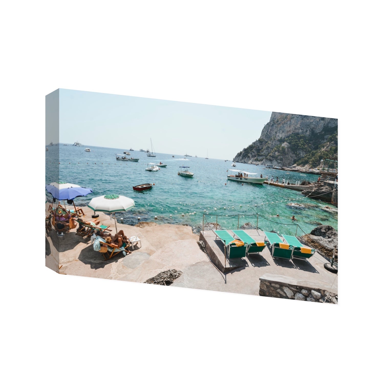 Save Me A Seat Capri Mediterranean wall art Statement stretched canvas print