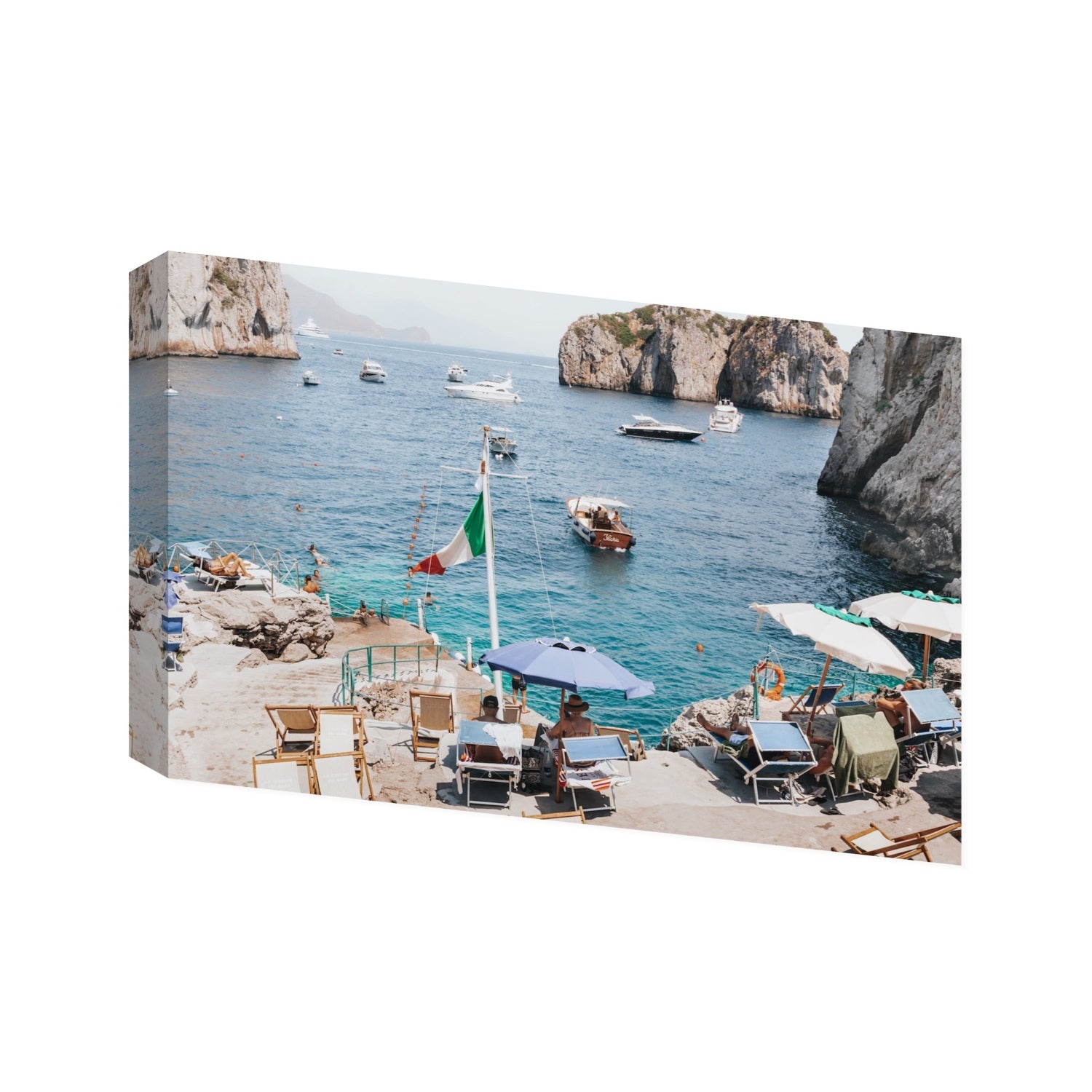 Smooth Sailing fine art print, Capri, Italy, Statement, Stretched Canvas