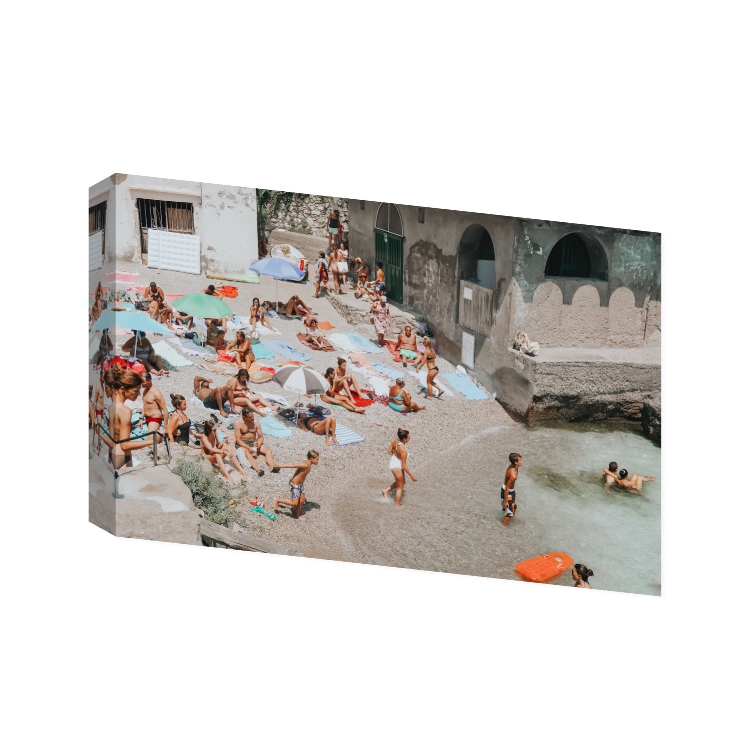Heatwave Capri beach coastal wall art Statement stretched canvas print
