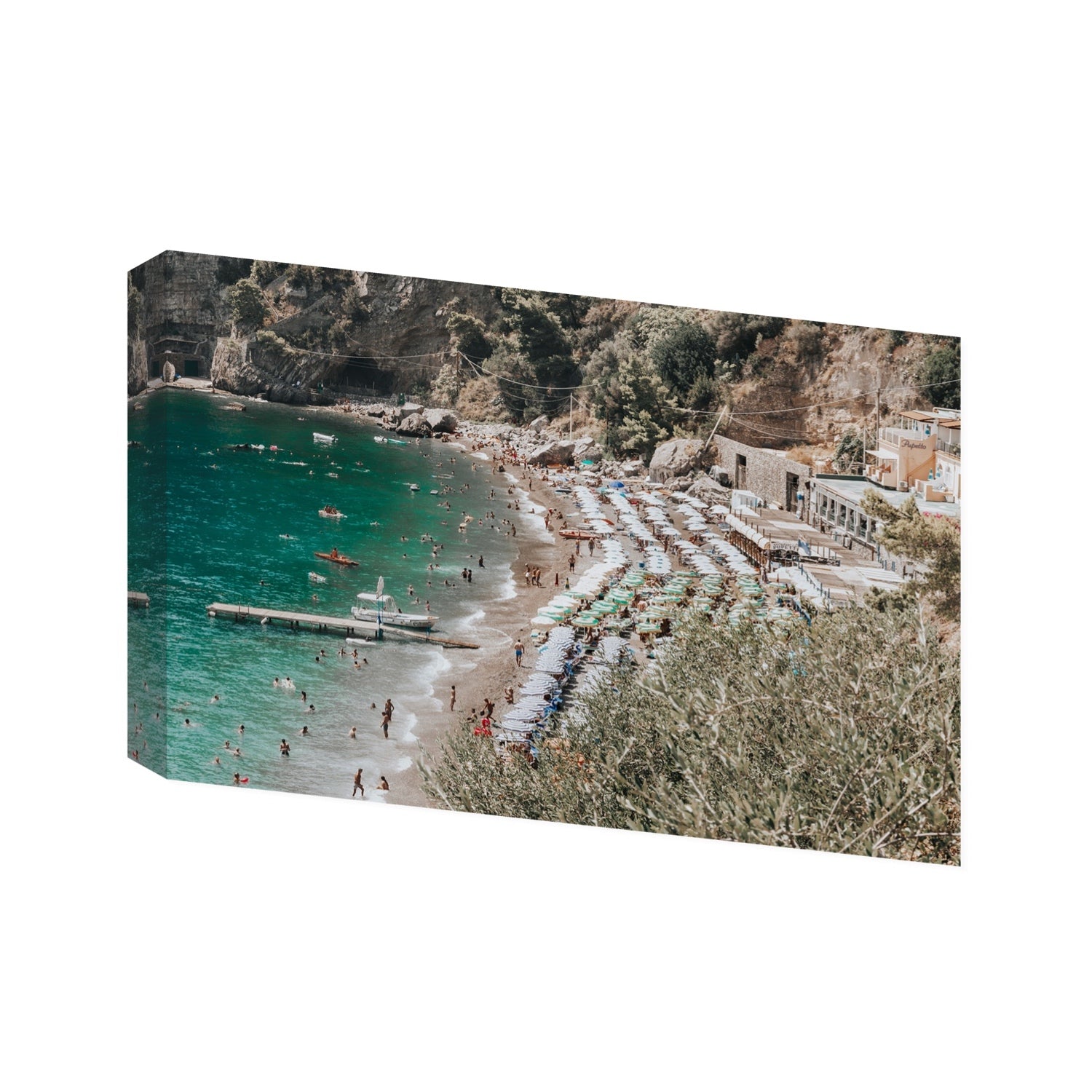 Fornillo Beach fine art print, Positano, Italy, Statement, Stretched Canvas