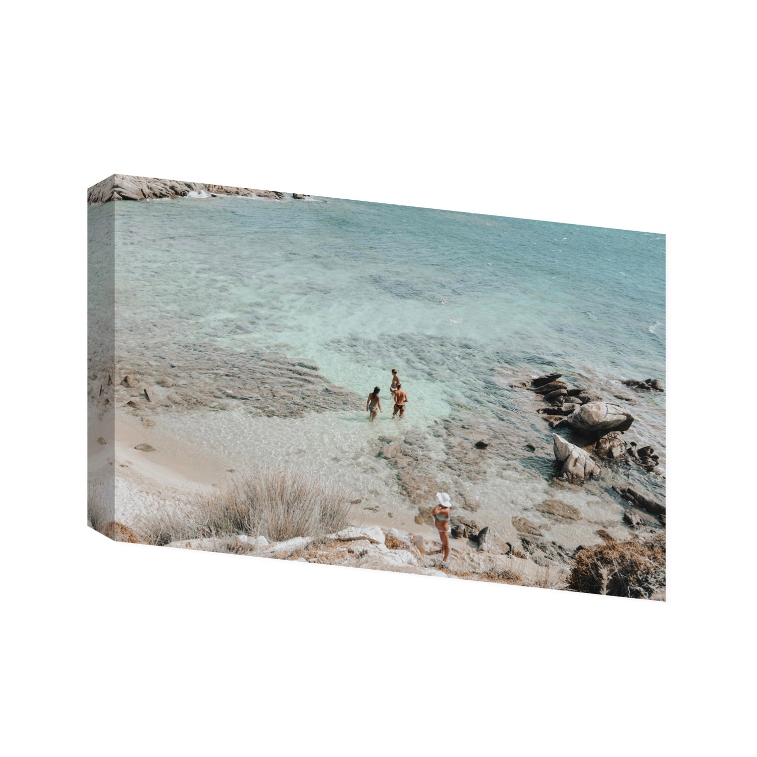 Easy On The Eyes Mykonos Greek island wall art Statement stretched canvas print