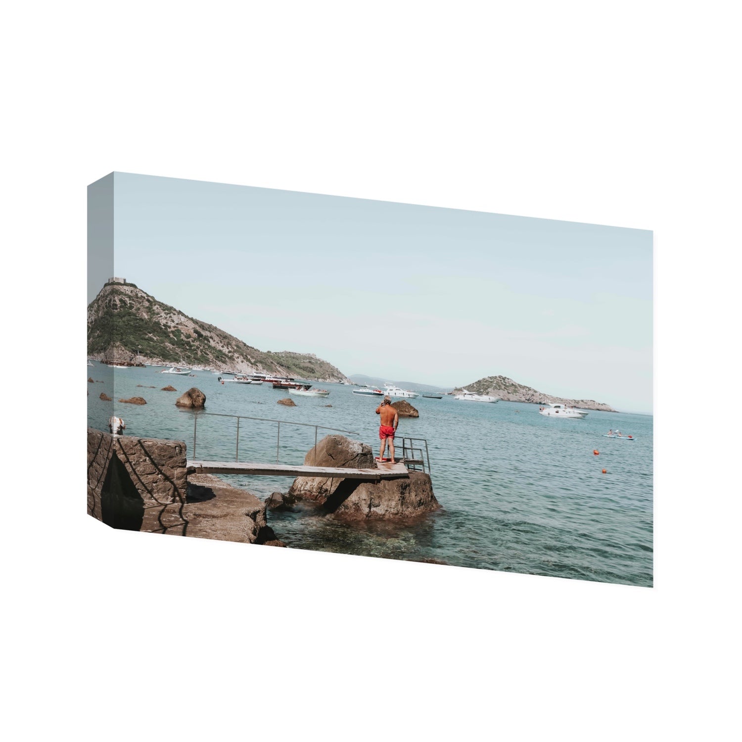 Out Of Office Tuscany coastal Italian wall art Statement stretched canvas print