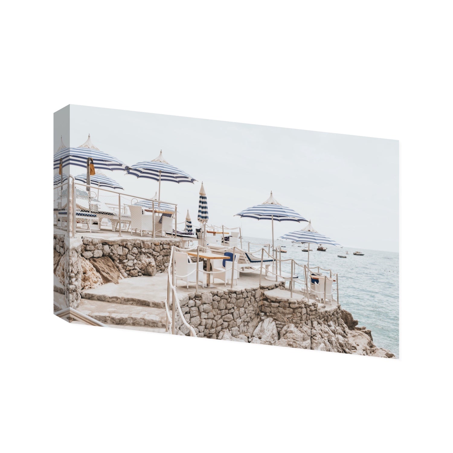 Ombrelloni fine art print, Positano, Italy, Statement, Stretched Canvas