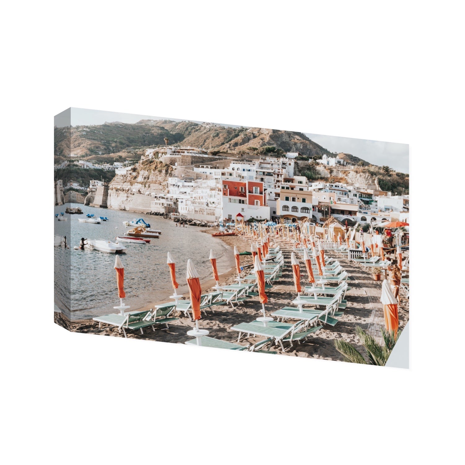 Sole Estivo Ischia Italian coastal wall art Statement stretched canvas print