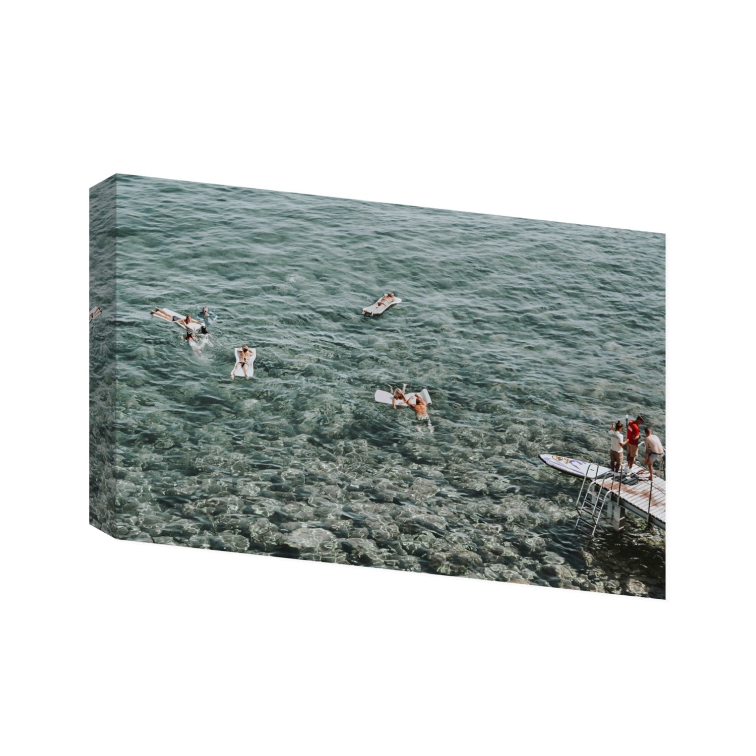 Having A Whale Of A Time Tuscany coastal wall art Statement stretched canvas print