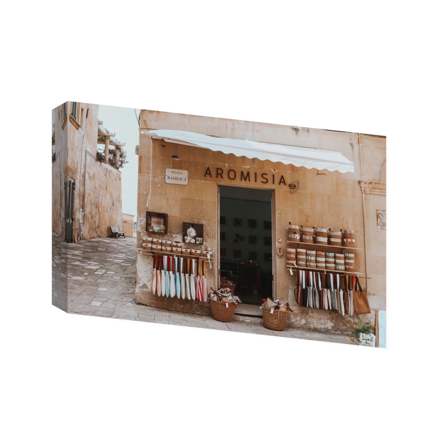 Aromisia Puglia Otranto Italian wall art Statement stretched canvas print