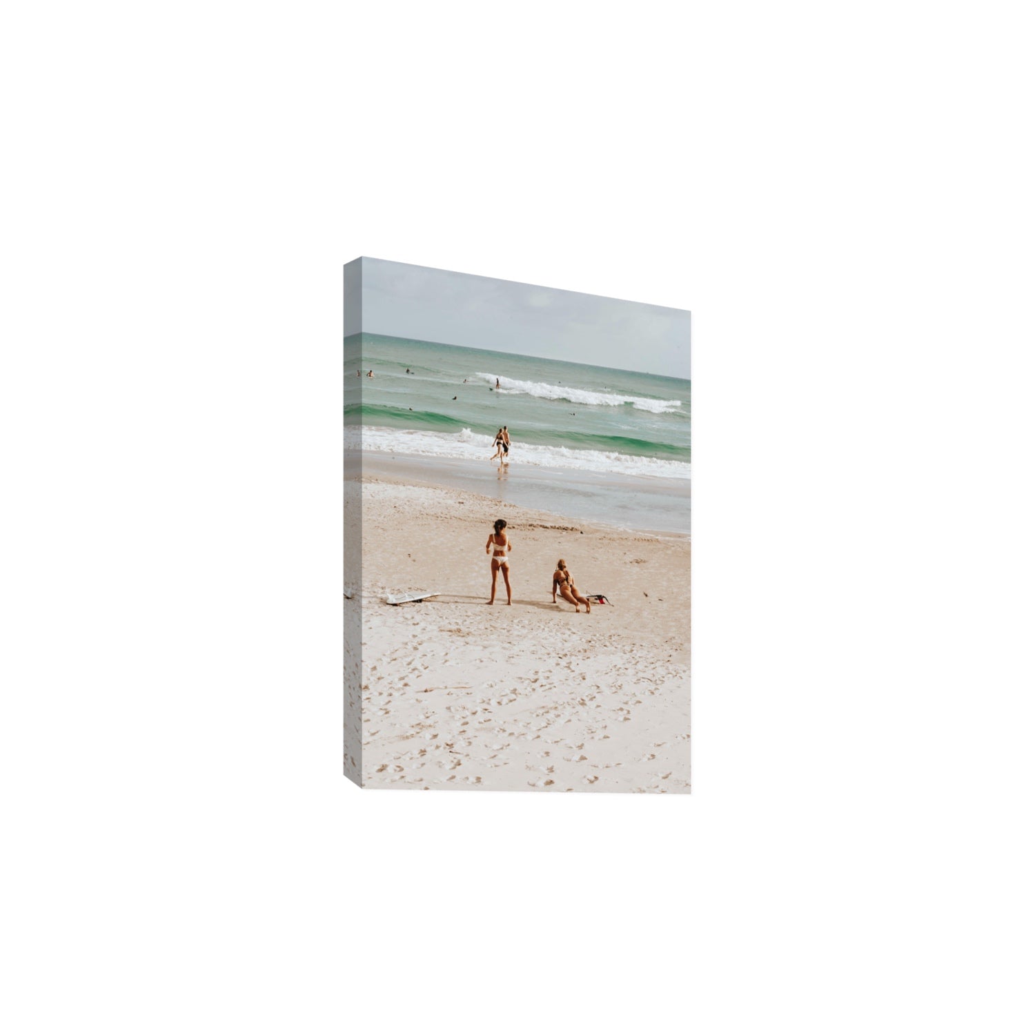 Gidget & Betty Byron Bay beach coastal wall art Large stretched canvas print