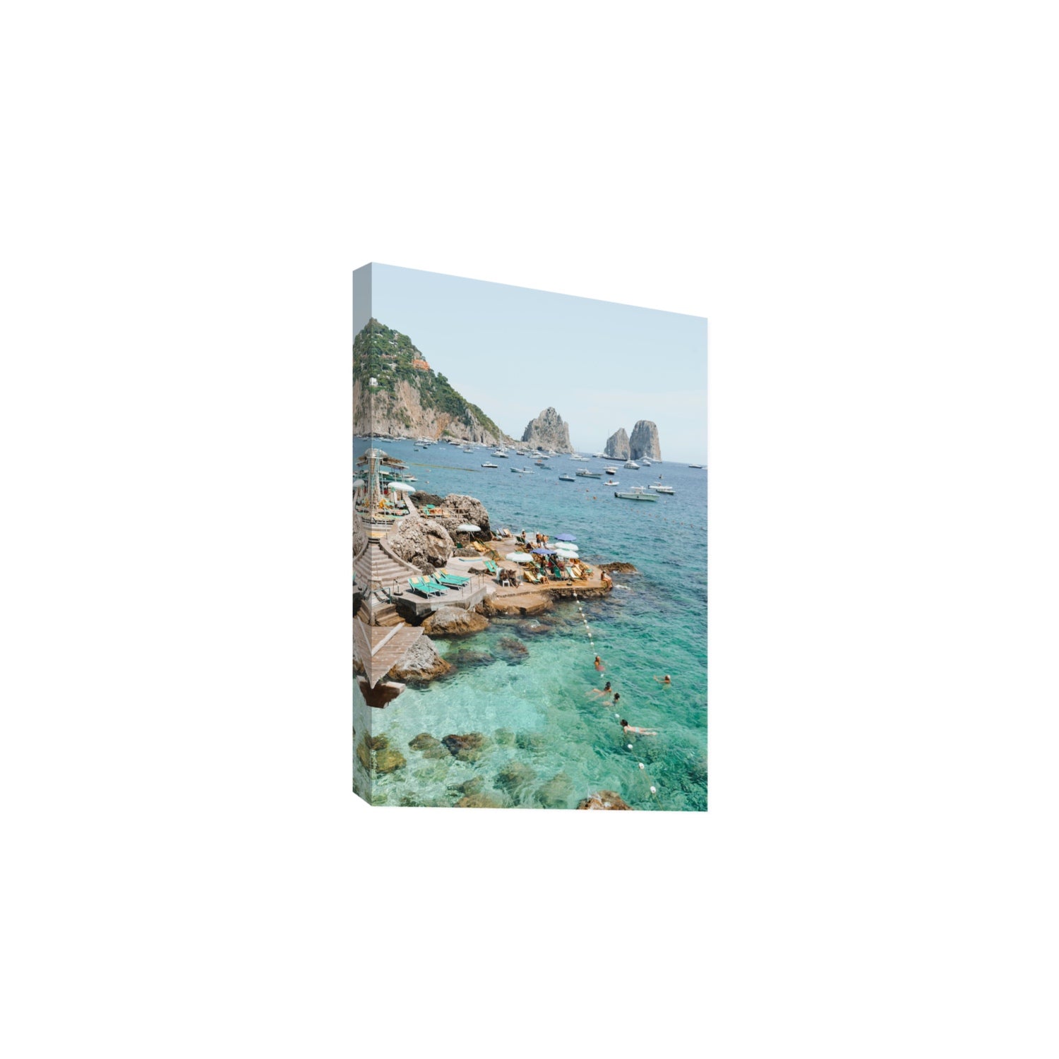 Summertime Blues Capri Mediterranean wall art Large stretched canvas print