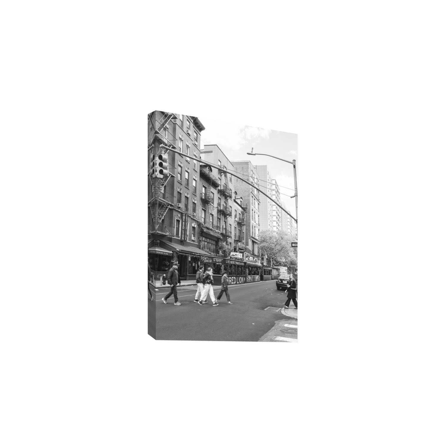Spectral Streets New York NYC Black & White wall art Large stretched canvas print