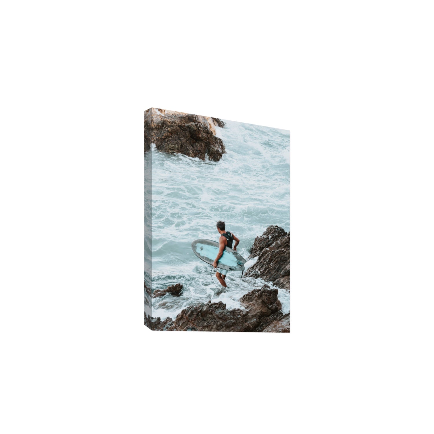 Into The Soup Byron Bay Surf coastal wall art Large stretched canvas print
