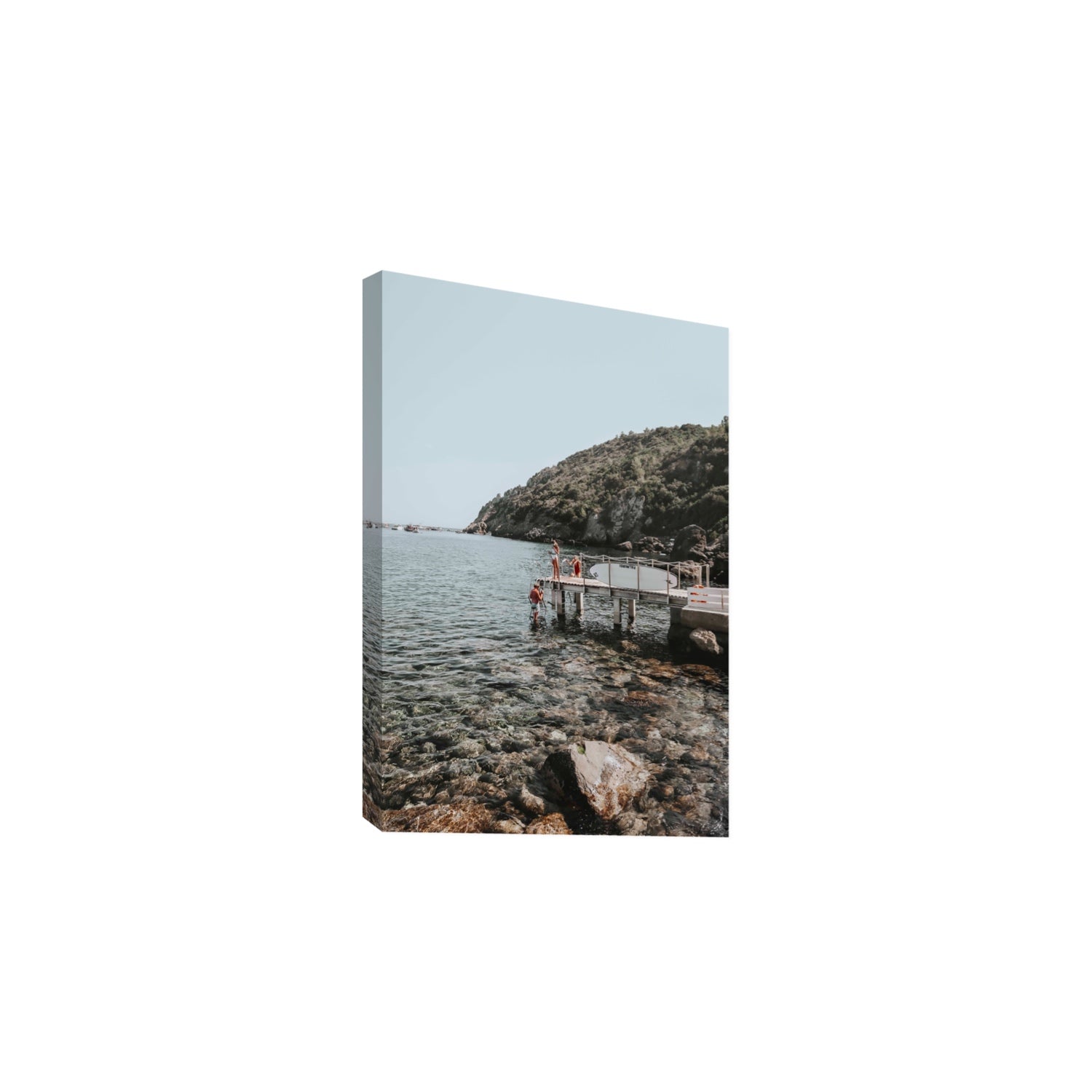 Tidal Explorers Tuscany coastal Italian wall art Large stretched canvas print