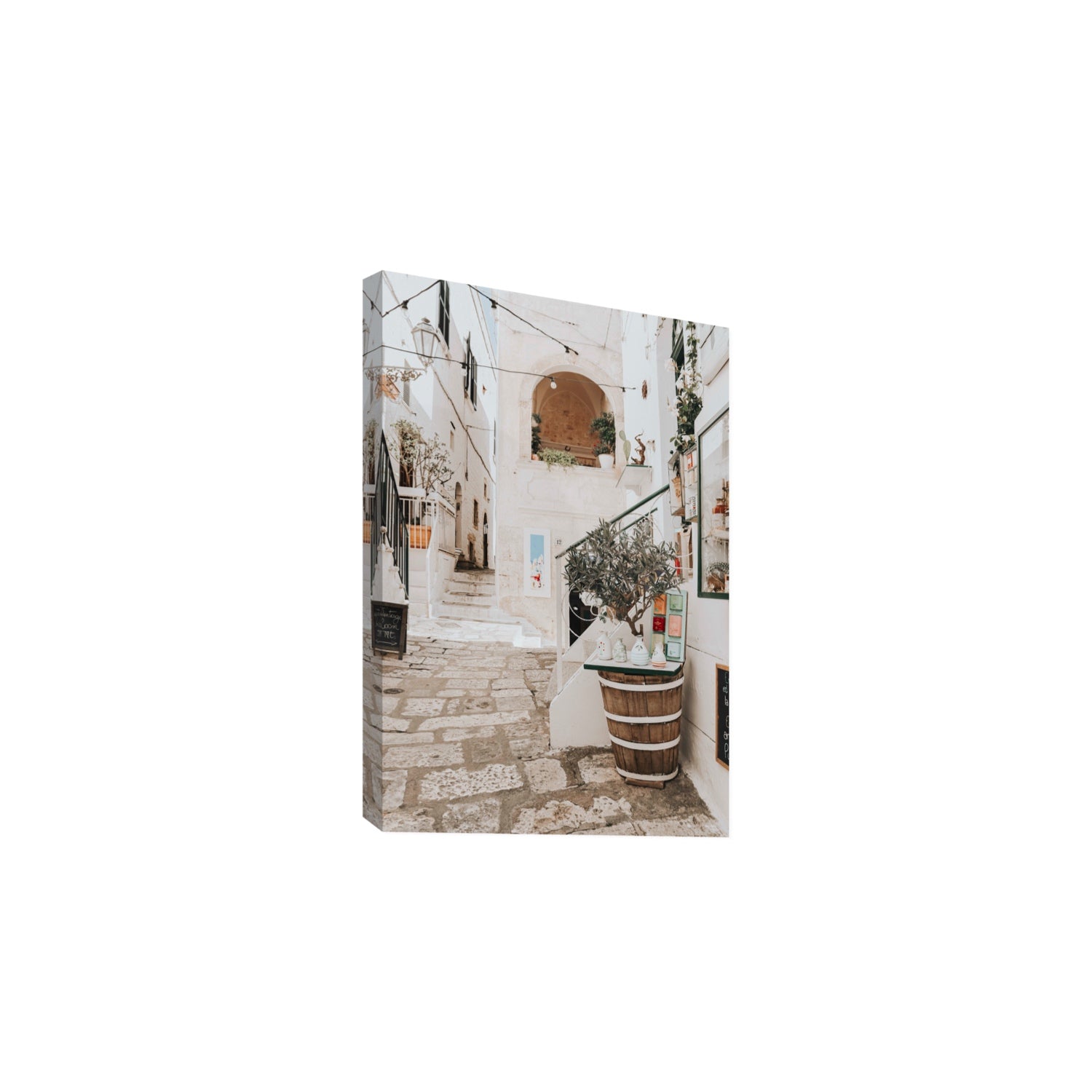Olive Tree Lane Puglia Ostuni Mediterranean decor wall art Large stretched canvas print