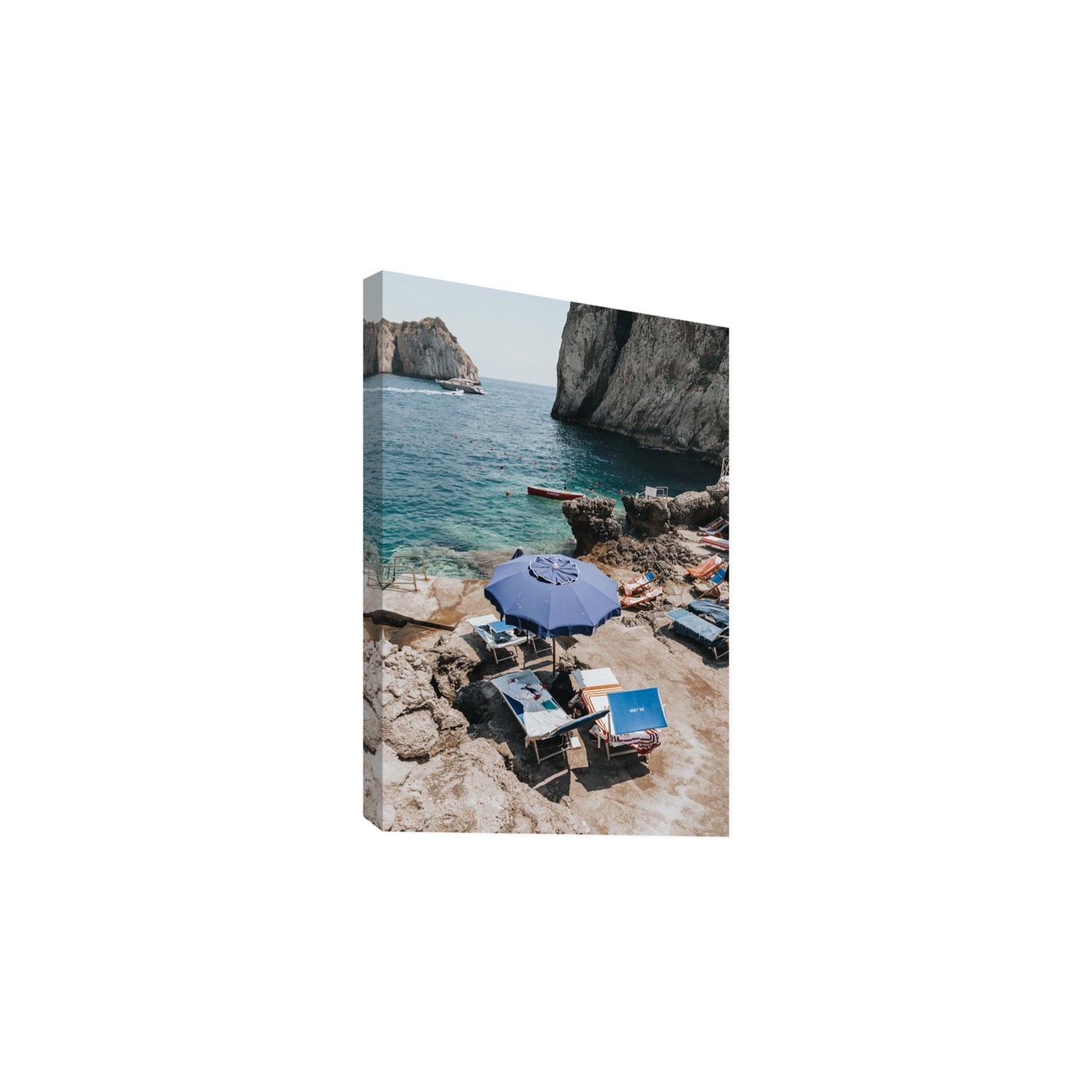 Lonely Loungers fine art print, Capri, Italy, Large, Stretched Canvas