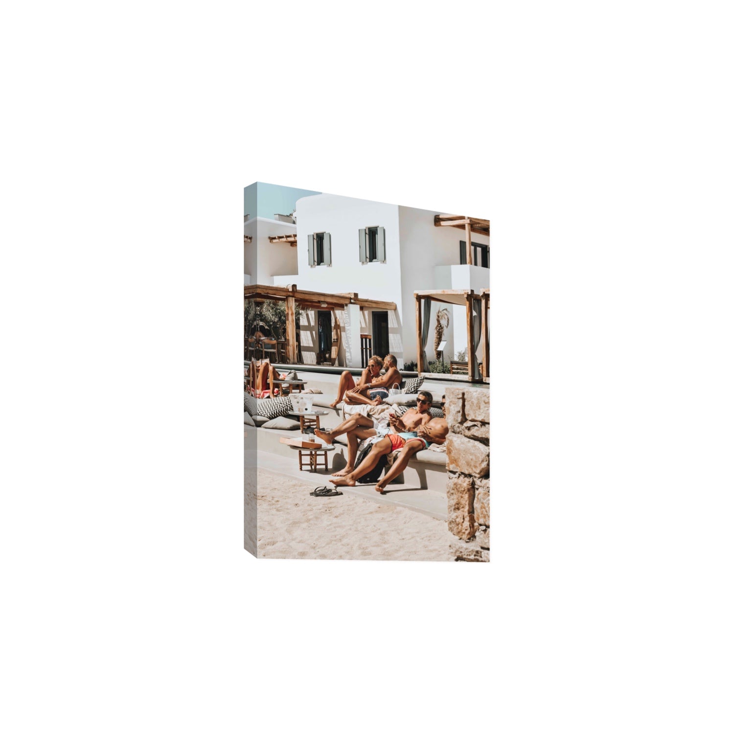 Style That Sizzles Mykonos Greek island wall art Large stretched canvas print