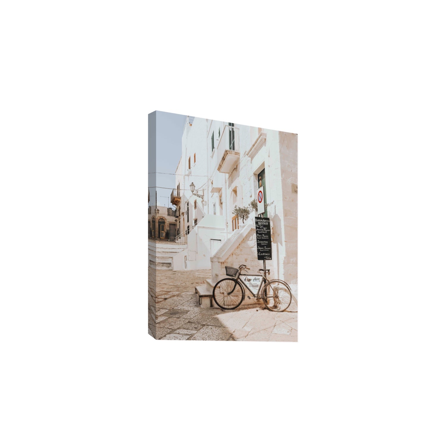 La Bicicletta Puglia Ostuni wall art Large stretched canvas print