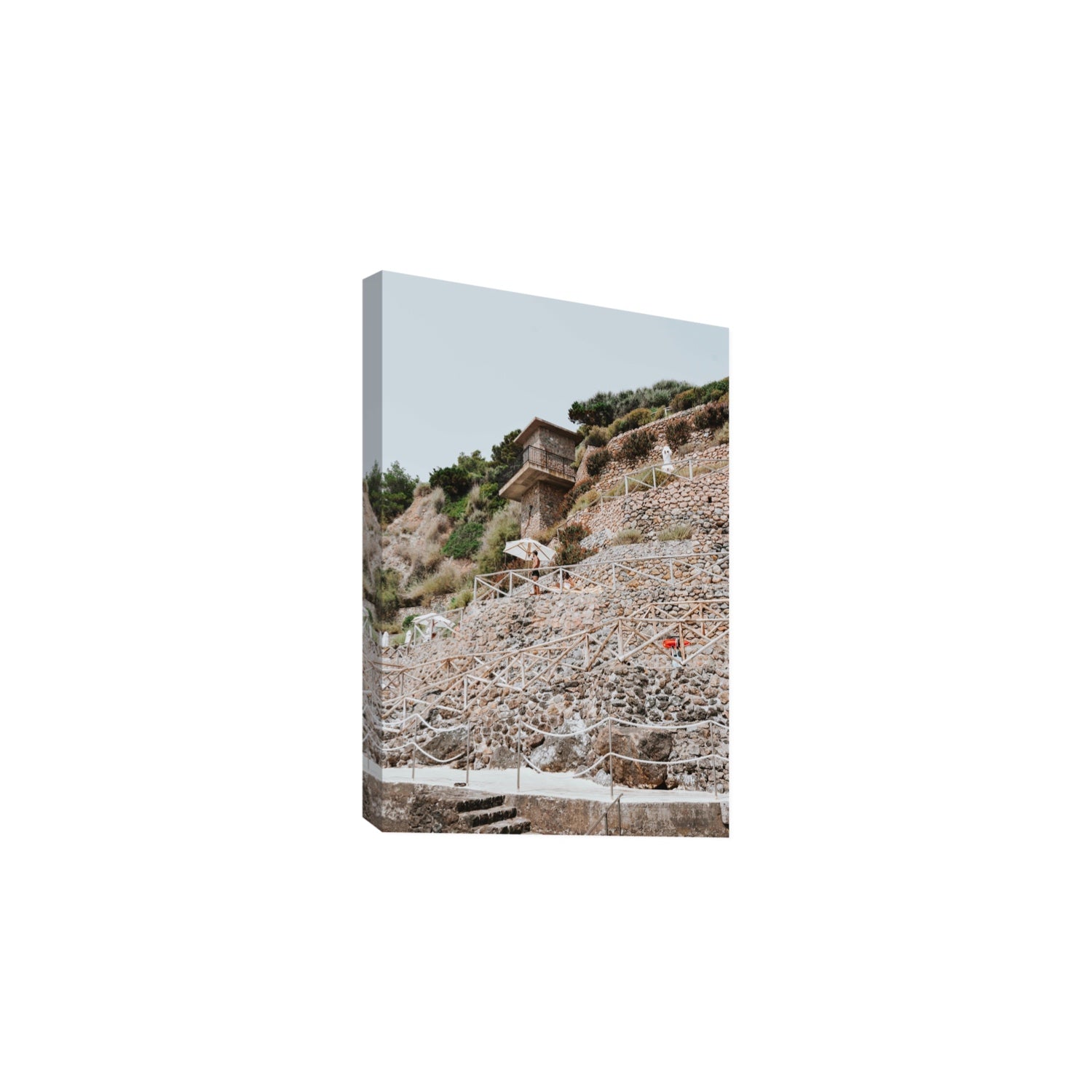 Solitude by the Sea Tuscany coastal Italian wall art Large stretched canvas print