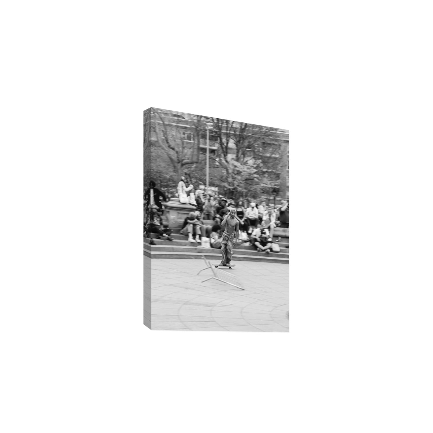 Skate Park Serenade New York NYC Black & White wall art Large stretched canvas print