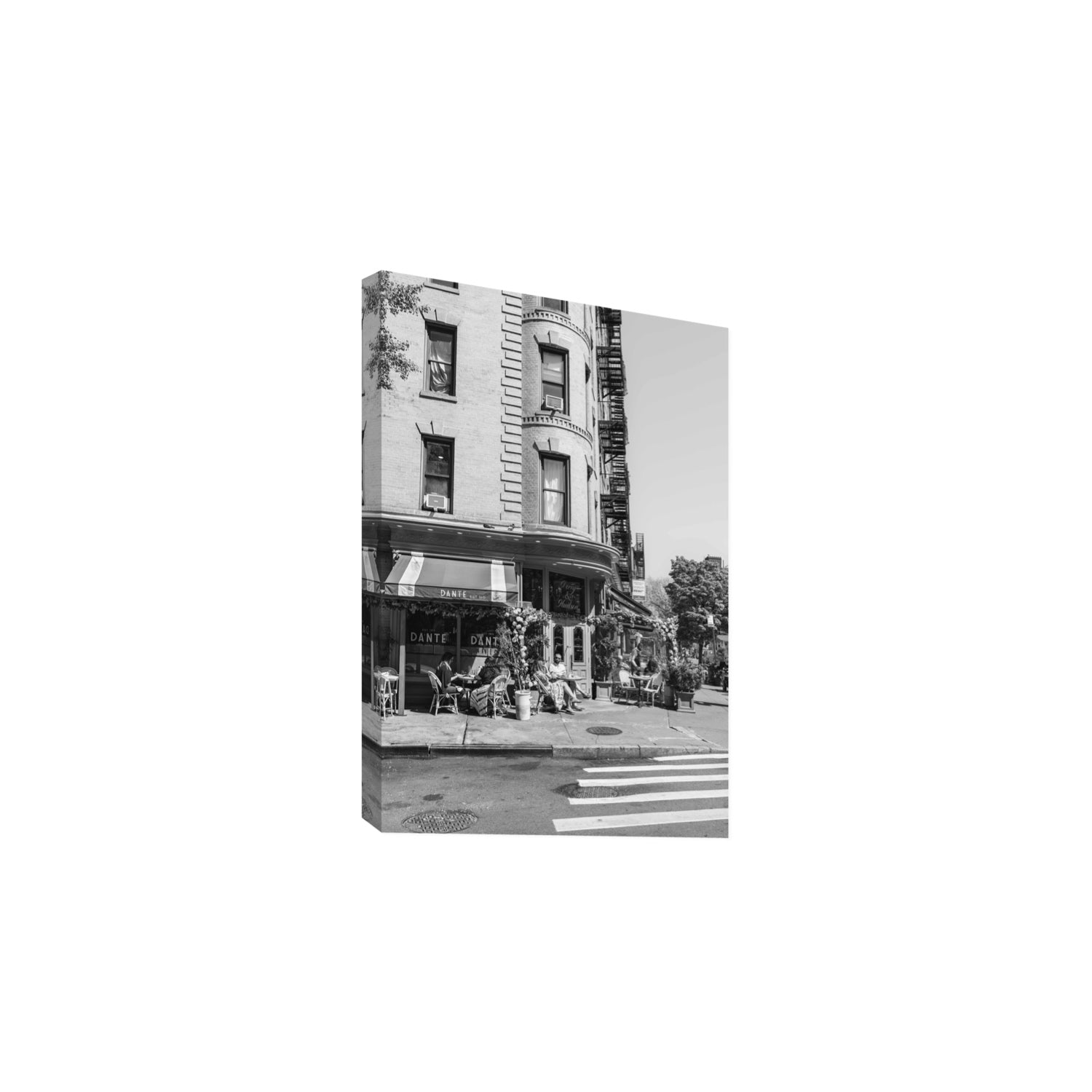 Sunny Soiree New York NYC Black & White wall art Large stretched canvas print