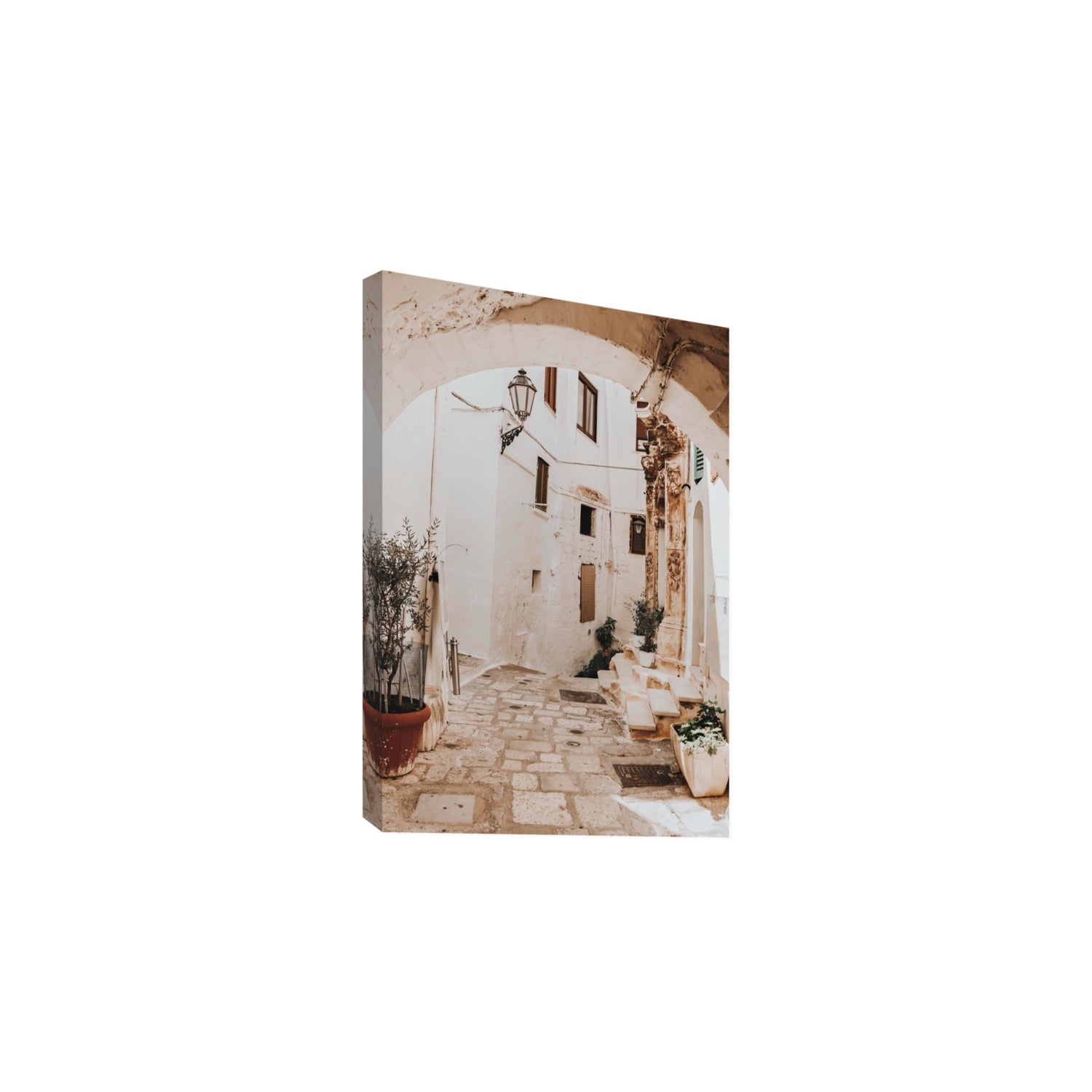 Pathway Wander Puglia Ostuni wall art Large stretched canvas print