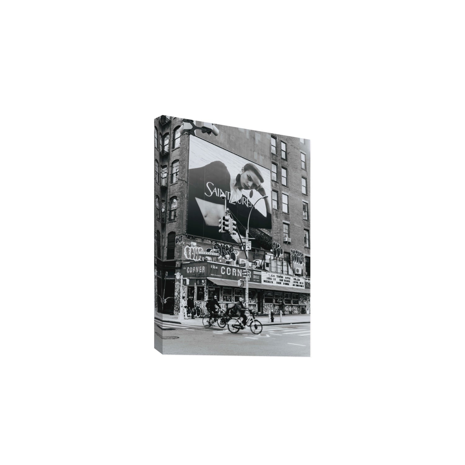 Runway To Rooftops New York NYC Black & White wall art Large stretched canvas print