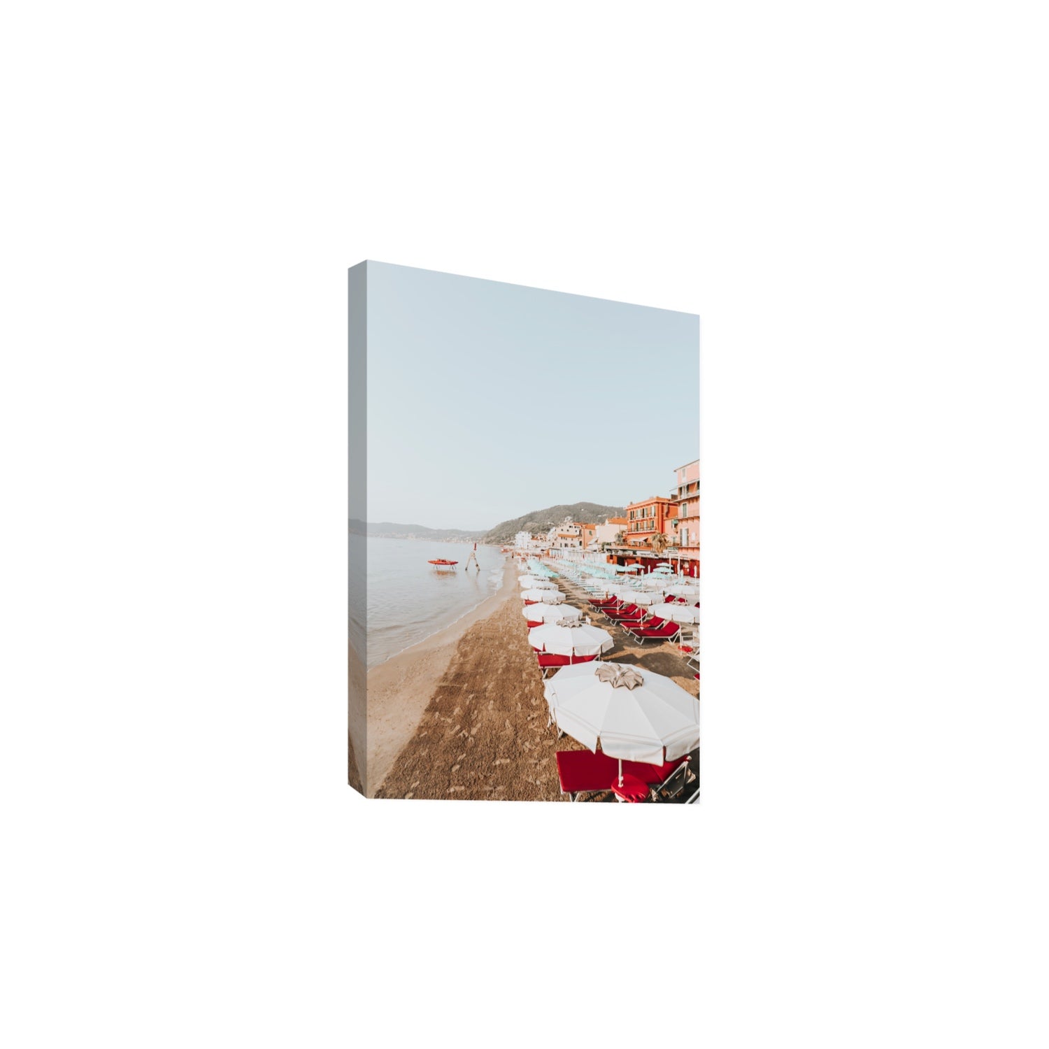 Italian Riviera fine art print, Alassio, Italy, coastal scenes artwork, Large, Stretched Canvas