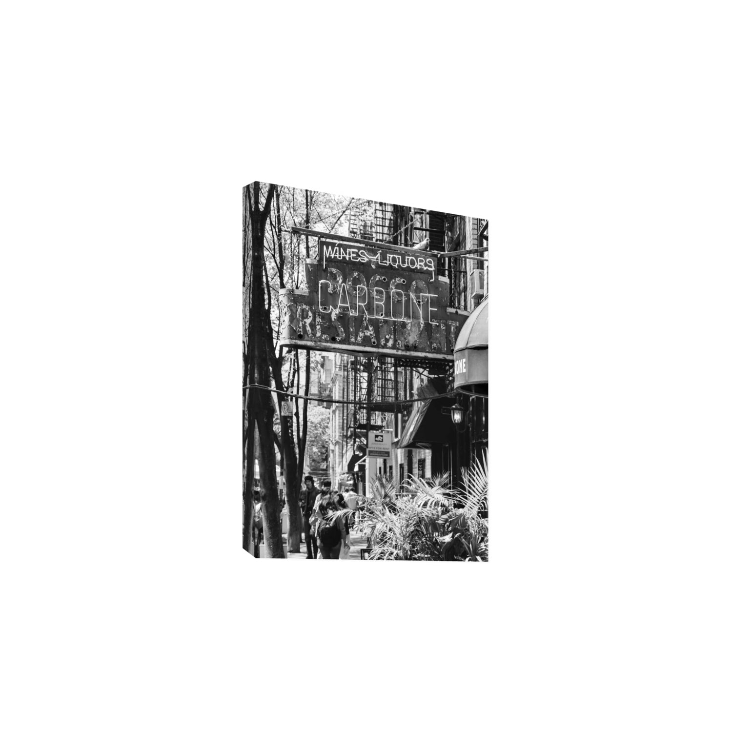 Paparazzi To Pasta New York NYC Black & White wall art Large stretched canvas print