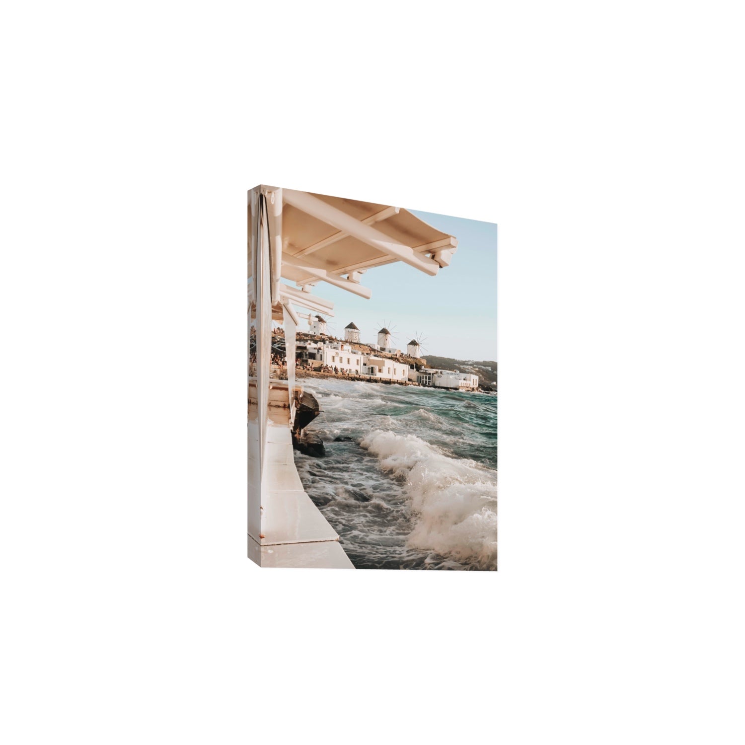 Windmills Mykonos Greek island wall art Large stretched canvas print