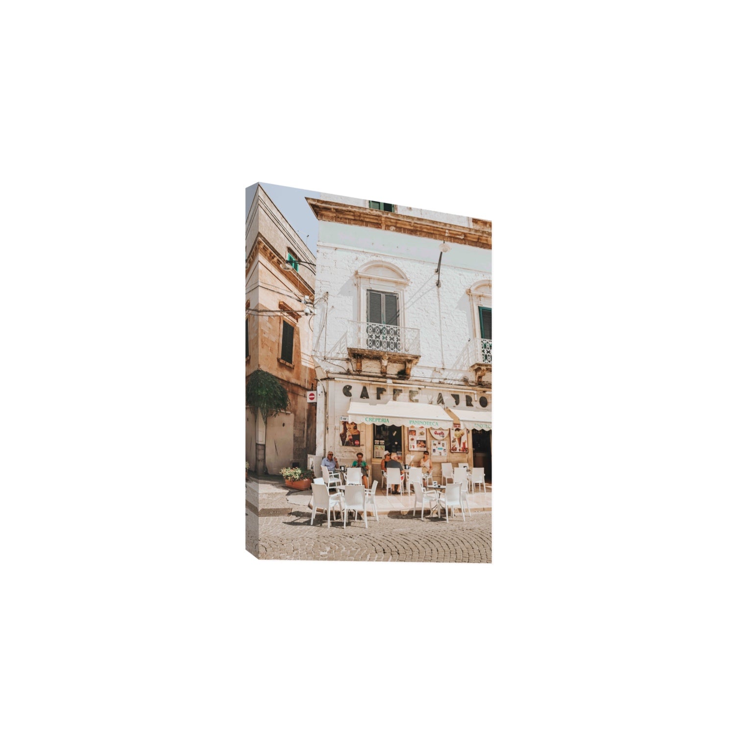 Cafe Ostuni Puglia Café Ostuni Italian wall art Large stretched canvas print