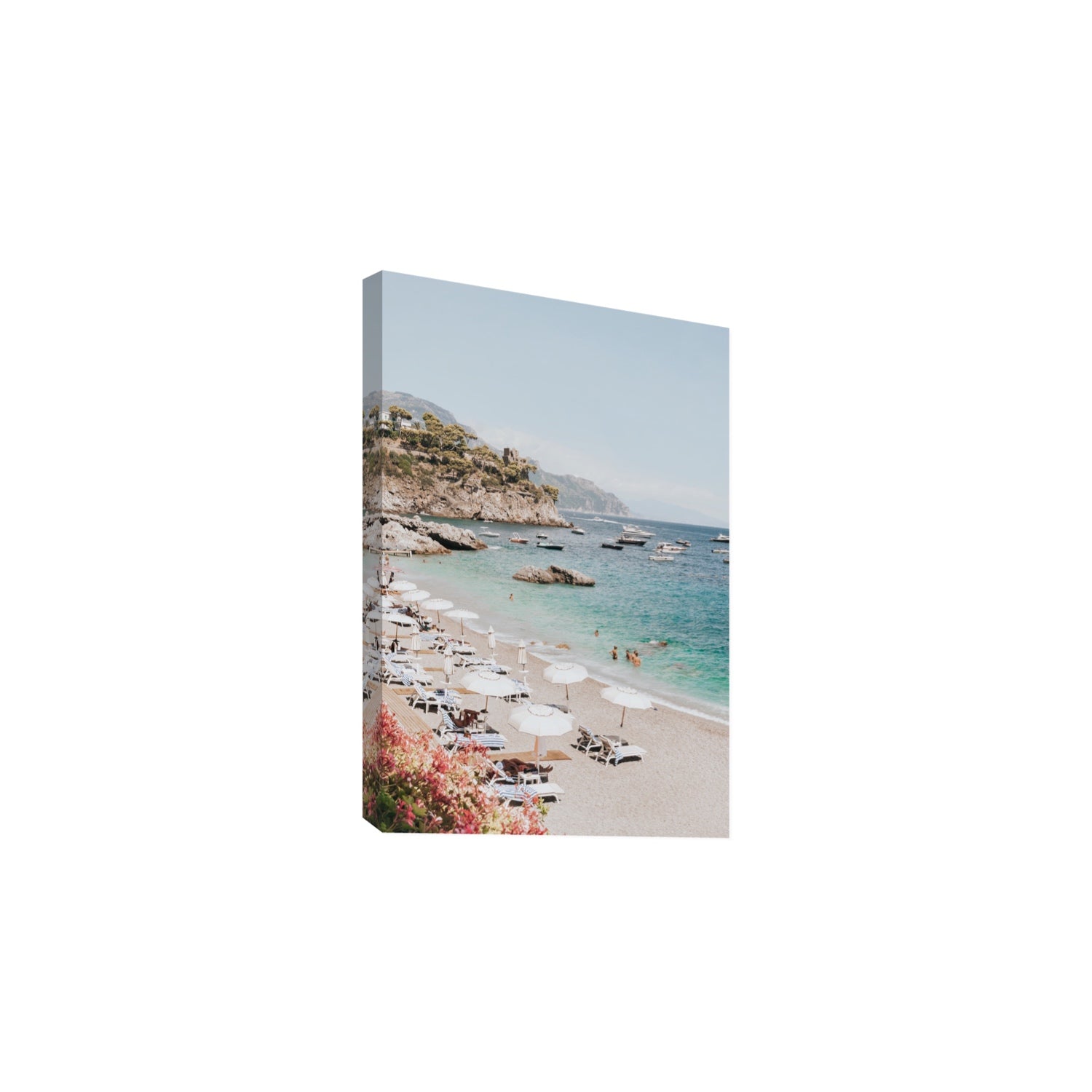 Seaview Refuge Amalfi coastal wall art large stretched canvas print