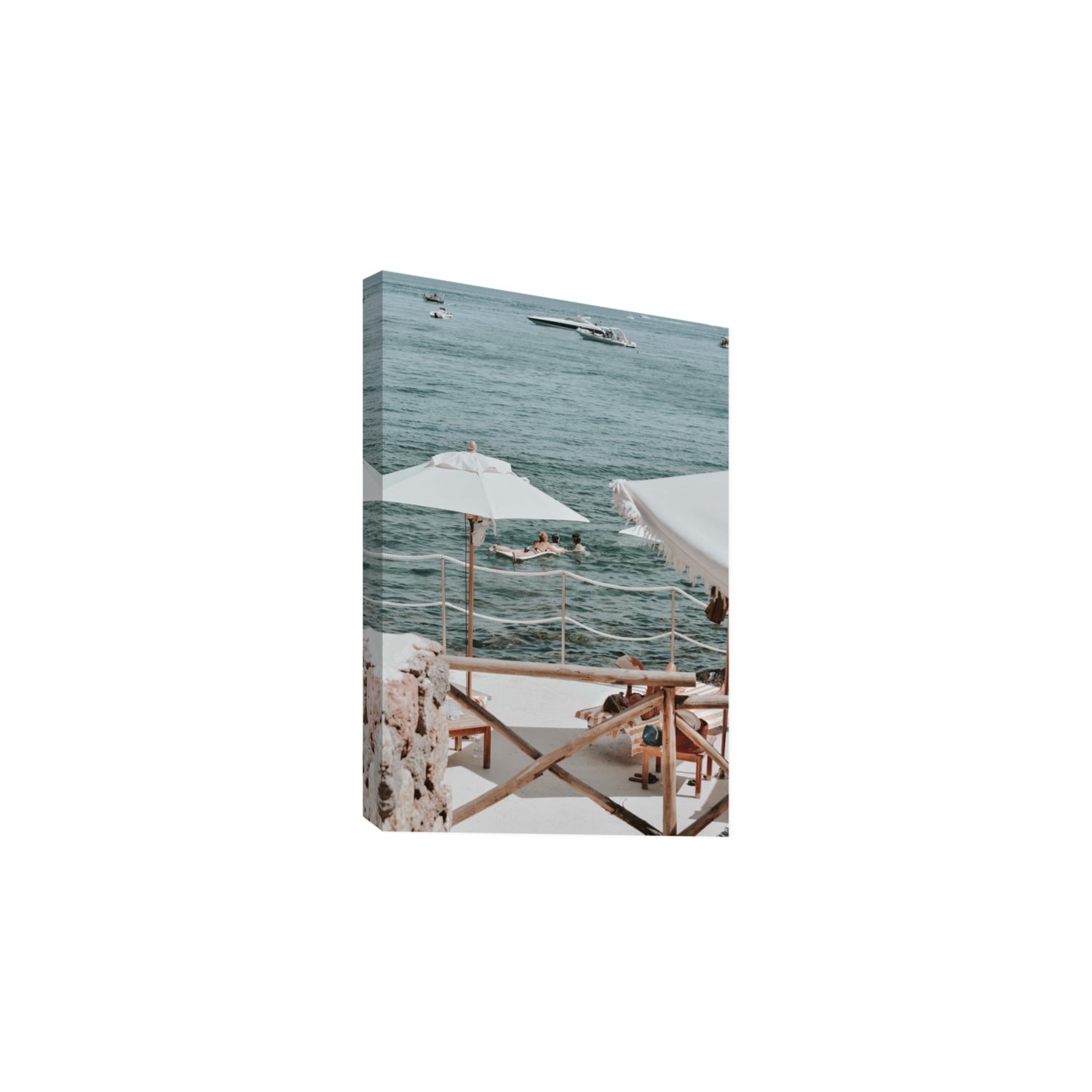 Hideaway Tuscany coastal Mediterranean wall art Large stretched canvas print