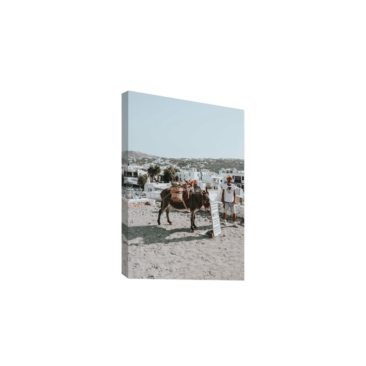 Let The Journey Begin Mykonos Greek island wall art Large stretched canvas print