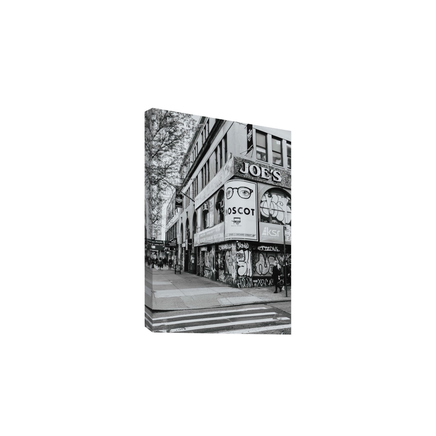 Lower East Side Murals New York NYC Black & White wall art Large stretched canvas print